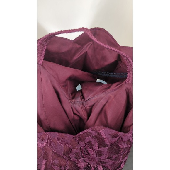 ROBERTA Vintage Dress Fir Flare Off Shoulder 80s Tulle Lace Burgundy Y2K 9/10 8 - Picture 7 of 7